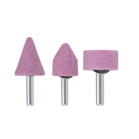 

Abrasive Stone Points Set Chrome Corundum Grinding Wheel Polishing Head with 1/4-inch Shank 3pcs