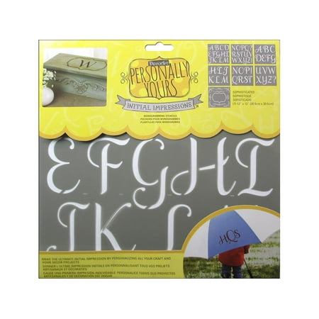 UPC: 0766218083876 | Decoart Stencil Initial Impres 12×12 Sophisticated