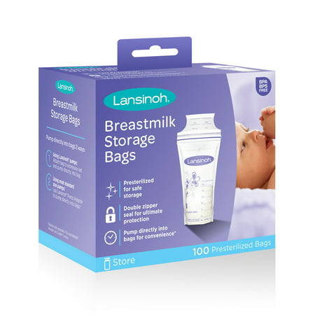 Lansinoh Breast Milk Storage Bags, 100 Count (Best Way To Dry Up Breast Milk)