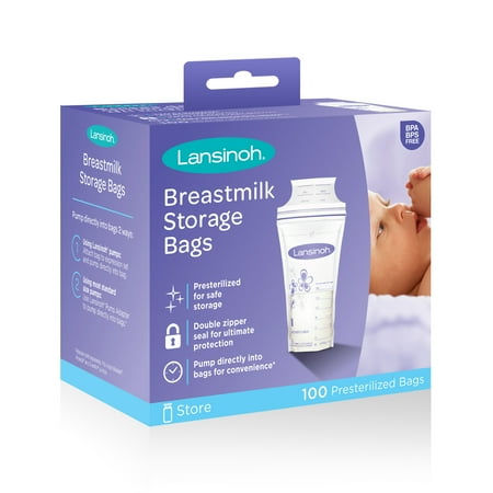 Lansinoh Breast Milk Storage Bags, 100 Count (Best Way To Store Expressed Breast Milk)