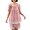 Pink, variant on Lopecy-Sta Women's Pajama Set Cute Top with Ruffle Trim and Bow Tie Crew Neck Off-Shoulder Short Sleeves with Shorts Loungewear Set
