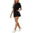 thumbnail image 4 of INSPIRE CHIC Casual Jumpsuit for Women's Lapel Collered Two Pockets Shorts Romper M Black, 4 of 6