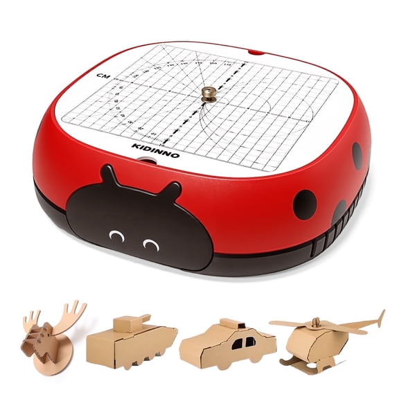 Playboda Safe Power Cardboard Cutter for Kids,Creative STEM Construction Toy for Boys & Girls，DIY Arts & Crafts，Red