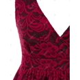thumbnail image 3 of Tank Top de Peplum de Encaje con Escote Pico Rosegal  Camisetas sin mangas de talla grande, 3 of 5