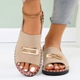 thumbnail image 2 of Slippers for Women,Plus Size Shoes with Elasticated Fabric Floral Ornaments Wide Width Comfortable Plus Size Shoes for All Day Wear,Womens Slippers,Beige,8, 2 of 9