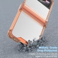 thumbnail image 2 of Designed for Galaxy Z Flip 3 Case with Hinge Protection,Samsung Flip 3 Full Cover Shockproof Slim Phone Protection Case Clear for Z Flip 3 5G(2023)-Clear Orange, 2 of 13