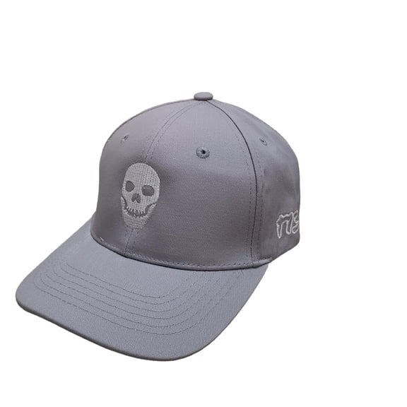T13 Skull Baseball Cap, Laughing Skull Hat, 100% Cotton Hat, Adjustable Dad Hat Grey