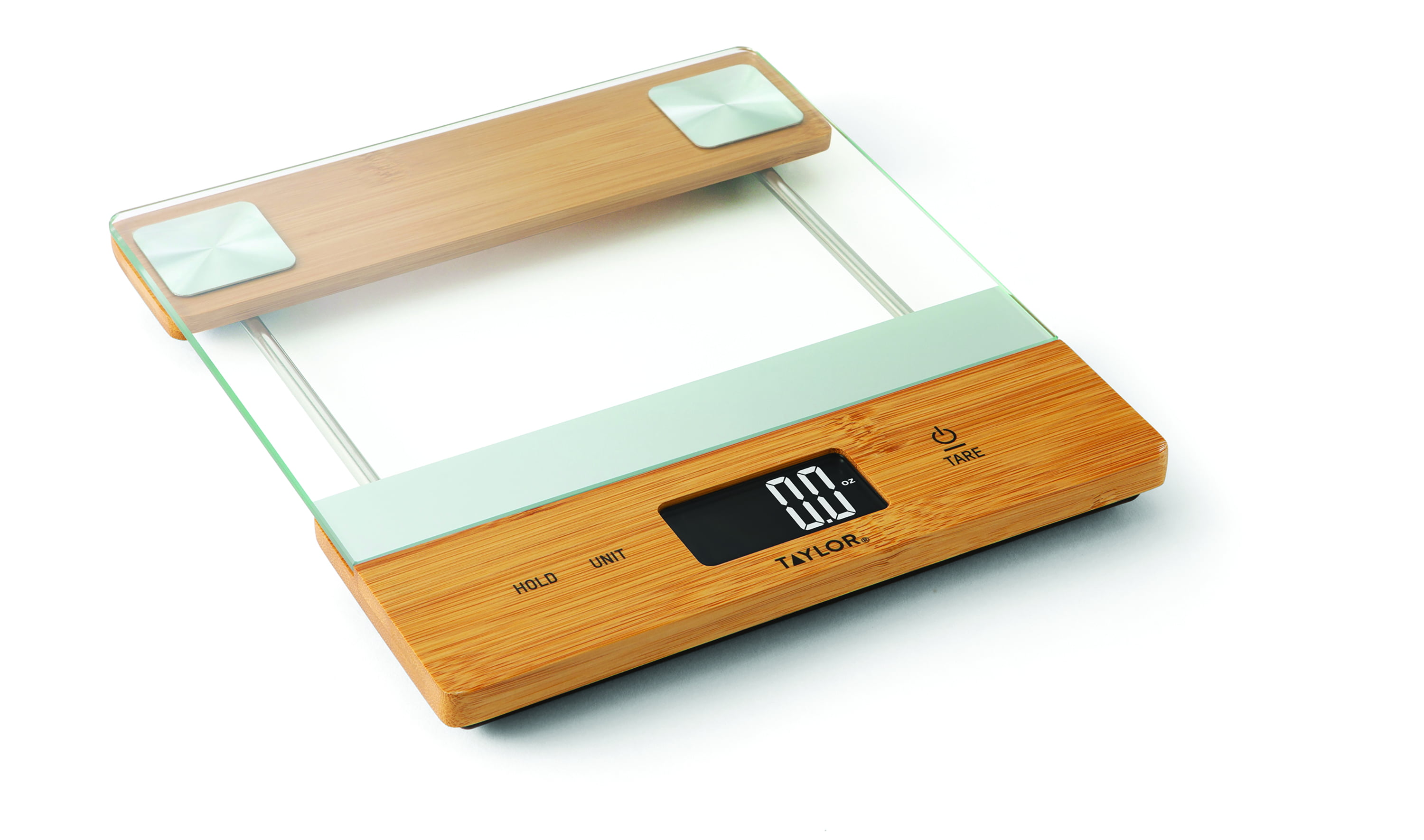 Electronic Kitchen Scale Bamboo Natural Design Precision Wooden Plate