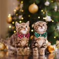 thumbnail image 2 of Mumup 2Pack Christmas Cat Collars Breakaway with Stylish Bow, 2 Pack Red Green Plaid Xmas Kitten Collar with Bell, Removable Bowtie Christmas Collar for Cats, 2 of 6
