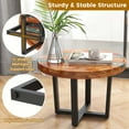 thumbnail image 6 of Costway 24" Round Teak Wood End Table with Epoxy Resin Tabletop Mahogany Base for Patio, 6 of 10