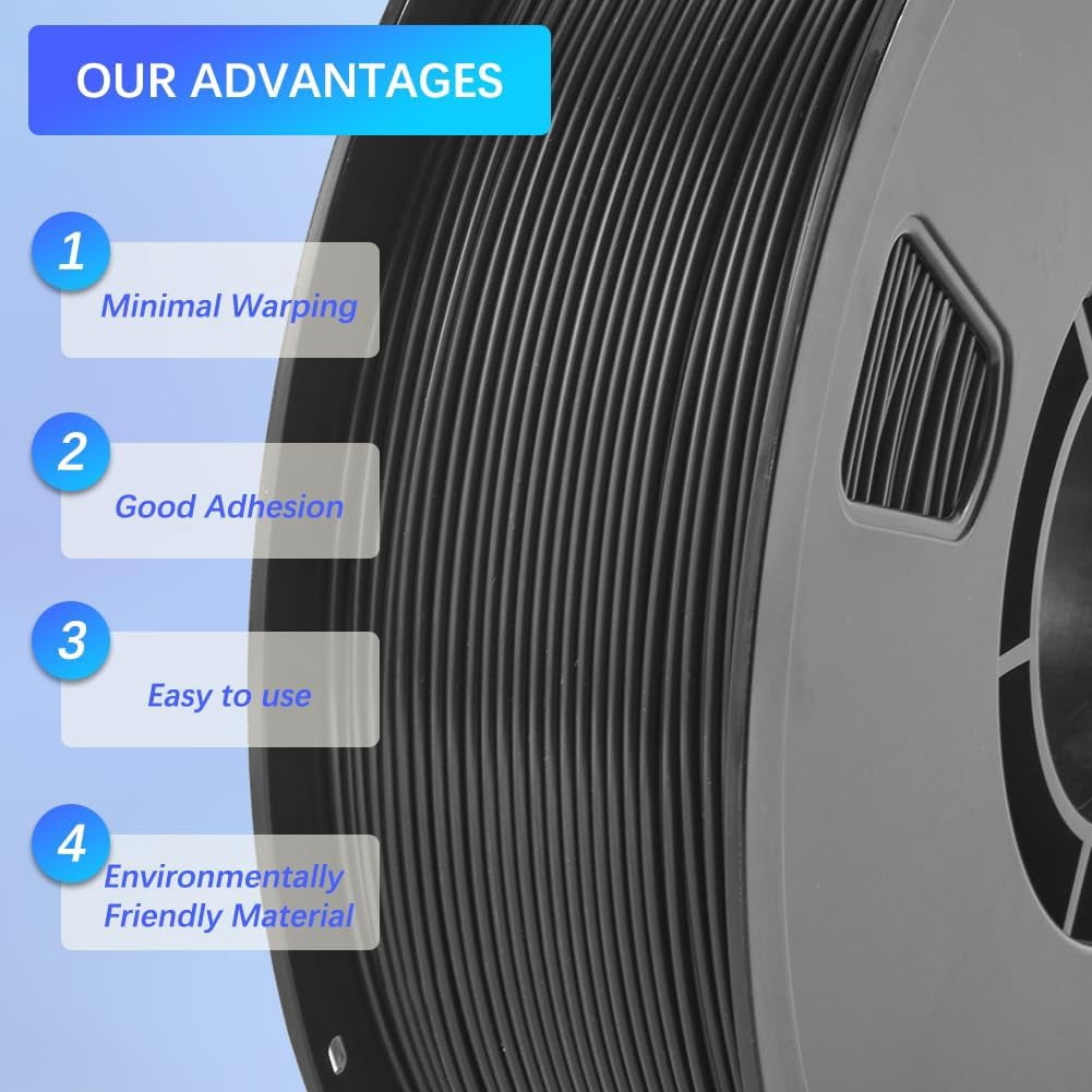 PLA+ 3D Printer Filament Material 1.75mm 1.0kg Dimensional Strength & High Temperature Plastic Spool Fit Most 3D Printer Smooth Printing Accuracy +/- 0.02mm 360.8 Yard White diy