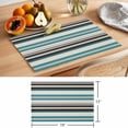 thumbnail image 6 of Green Black Grey Striped Placemats Set of 12 Farmhouse Vintage Stripe Place Mats Indoor Wipeable Table Mats Washable Cloth Dining Table Placemats for Kitchen Holiday Party Home Decor 13x19 Inch, 6 of 9