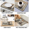 thumbnail image 4 of Coffee Mat, Coffee Mug Vintage Design (21) Coffee Bar Mat for Countertop, Rubber Backed Dish Drying Mat for Counter, Absorbent Coffee Bar Accessories Fit Under Coffee Maker Espresso Me Machine 18x24in, 4 of 7