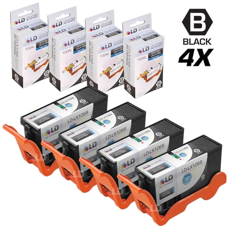 LD Products Compatible Lexmark 100XL / 100 14N1068 Set of 4 High Yie Black Cartridges