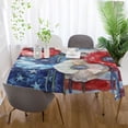 thumbnail image 4 of DEIARA American Flag Flowers Square Tablecloth 60×120in Polyester Fabric Tablecloth Washable Dust Resistant Wrinkle Resistant, 4 of 9