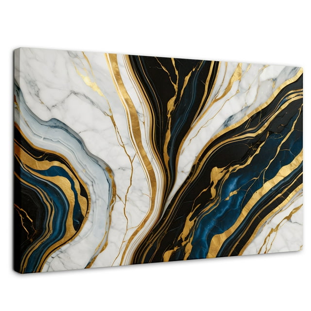 Cuadro Decorativo Canvas Abstracto Mármol Lujoso Oro 90x60