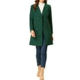 thumbnail image 3 of INSPIRE CHIC Women's Notched Lapel Double Breasted Winter Long Trenchcoat XL Green, 3 of 7