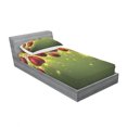 thumbnail image 3 of Christmas Bedding Set with Sheet & Covers, Vibrant Colored New Year Design Psychedelic Digital Effects and Baubles Print, Printed Bedroom Decor 2 Shams, 4 Sizes, Green Red, by Ambesonne, 3 of 3