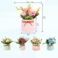 thumbnail image 2 of pitrice 4 Pieces Ceramic ABS Artificial Plant Replacement Decorative 4 Pieces Ceramic Simulation Vivid Lifelike Fake Potting Pot Culture Green, 2 of 8
