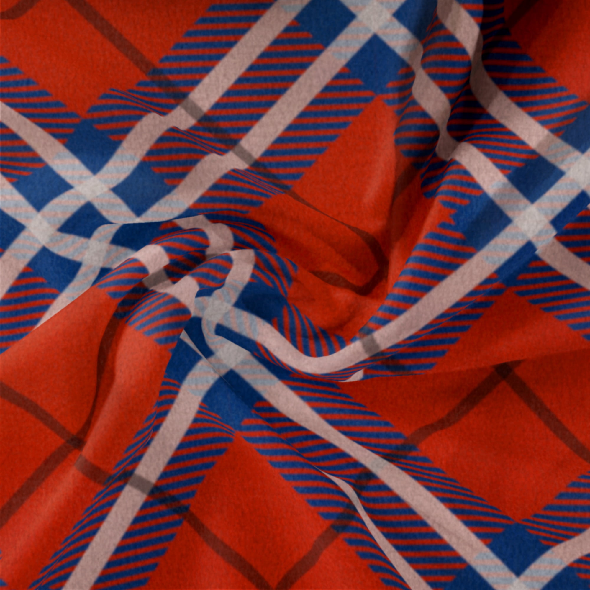 Mainstays 1.5 Yards 100% Polyester Brushed Fleece Woodland Check, Red, 60" Wide for Crafts