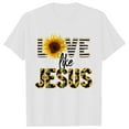 thumbnail image 5 of AOOCHASLIY Womens Tops Plus Size, Women Short Sleeve Crewneck Love Sunflower Print T-Shirts Print Casual Tees T-Shirt Blouse Tops, 5 of 6