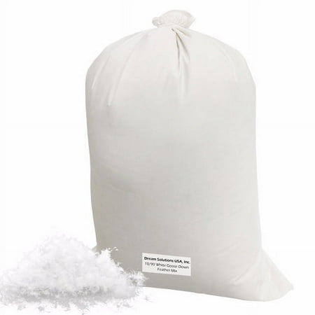 Dream Solutions USA Bulk Goose Down Filling 10/90 (1/2 lb) 100% Natural White Down and Feather Fill Stuffing Comforters, Pillows, Jackets and More Ultra-Plush Hungarian Softness