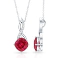 thumbnail image 3 of Rosec Jewels Solitaire Infinity Necklace for Women with Lab Created Ruby and Diamond, 10K White Gold, 3 of 6