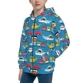 thumbnail image 2 of Pofeuu Transportations With Animals Print Teenage Zipper Hoodie Sweatshirts Hooded Casual Jackets With Pocket For Boys Girls-Medium, 2 of 6