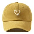 thumbnail image 2 of Womens Washed Baseball Cap Heart Dog Paw Print Sun Hat Outdoor Visor Cap Yellow, 2 of 4