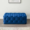 thumbnail image 4 of Tufted Accent Chair Bench, Velvet, Blue Navy, Modern Contemporary Urban Design, Living Lounge Room Hotel Lobby Hospitality, 4 of 9