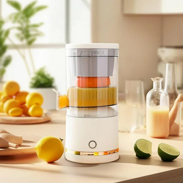 Exprimidor Automático Recargable | Exprimidor USB portátil para frutas y verduras | Diseño fácil de limpiar apto para lavavajillas | Batería de 1200mAh | Incluye cepillo de limpieza y cable | 45W