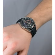 Seiko Men’s Stainless Steel Japanese Quartz Silicone Strap, Casual Watch, Black Model: SSB347
