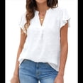 thumbnail image 1 of Blusa de Mujer con Cuello en V y Mangas con Volantes, Blusas Holgadas, Elegantes, Casuales, Lindas, para Verano M, 1 of 9