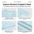thumbnail image 6 of Uvplove Women's Cropped V-Neck Knit Cardigan Button Lightweight Soft Hollowed-Out Textured Shrug,Light Blue,XL, 6 of 8