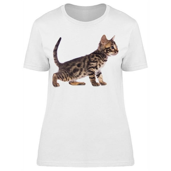 Cute Brown Bengal Kitten T-Shirt Women -Image by Shutterstock, Female 3X-Large