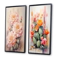 thumbnail image 3 of Designart "Pink Green Cactus love expression I" Cactus Framed Wall Art Set Of 2 - Pink Floral Frame Gallery Set For Office Decor, 3 of 7