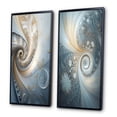 thumbnail image 3 of Designart "Fractal Spiral Cosmic Bliss II" Fractals Framed Wall Art Set Of 2 - Transitional Blue Frame Gallery Set For Office Decor, 3 of 6