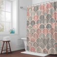 thumbnail image 3 of Pink Boho Bathroom Shower Curtain, Vintage Ocean Shell Abstract Style Ethnic Waterproof Washable Soft Bath Curtain for Bathtub Decor with 12 Hooks&Grommet, 48x72 Inch, 3 of 9