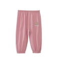 thumbnail image 1 of Odeerbi 6M-6Y Niñas Algodón Lino Pantalones Recortados Verano Casual Linterna Pantalones Color Sólido Pantalones Transpirable, 1 of 5