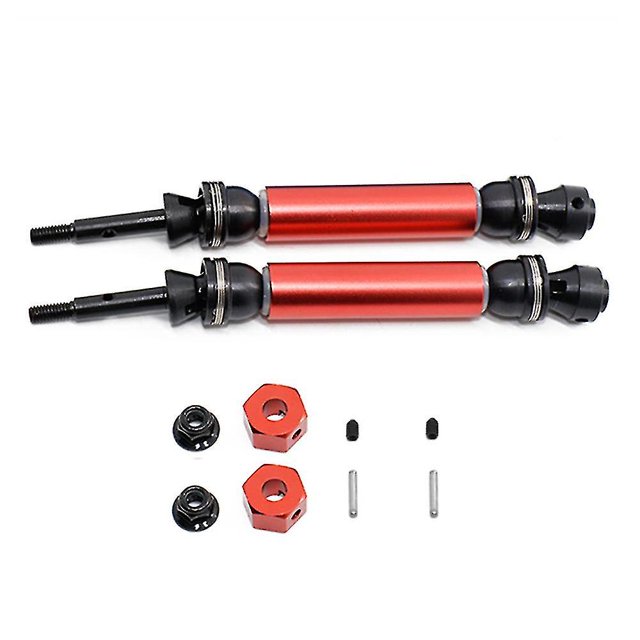 2 uds eje de transmisión trasero de Metal Cvd para 1/10 Traxxas Slash Rustler rojo YONGSHENG