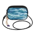 thumbnail image 2 of FORMRS Mini Crossbody Bag for Women Adjustable Shoulder Rope Travel Casual Phone Purse, Green Watercolor Ocean Waves, 2 of 7