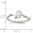 thumbnail image 3 of Sterling Silver Pear Shaped Cz Ring (Size 8) Made In Thailand qr4226-8, 3 of 5