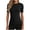 Black, variant on GHIIYER Women's Short Sleeve Sports Top Summer Workout Tops Athletic Yoga Running Shirts Size S