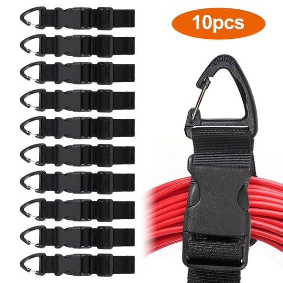 10pcs Adjustable Storage Straps, EEEkit Heavy Duty Extension Cord Holder Organizer with Triangular Buckle for Outdoor Garage Organization