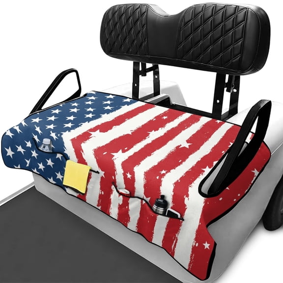Uourmeti American Stars Stripes Golf Cart Seat Covers Comfortable, Fit for Summer Universal Golf Cart Seat Suitable for Club Car 2 Passenger