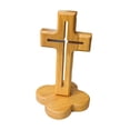 thumbnail image 3 of Adorno de cruz de madera con base, decoración religiosa, elegante regalo decorativo compacto Base de flor hueca, 3 of 4