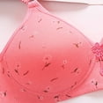 thumbnail image 6 of GPOECD Bras for Women Front Side Buckle Lace Edge Without Steel Ring Seamless Gathering Adjustment Bra Bras for Women Underwire,Watermelon Red,42, 6 of 7