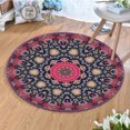 thumbnail image 1 of Round Rugs Vintage Round Rugs Machine Washable Round Rugs Floor Carpet Non-Slip Low Pile Round Rugs for Living Room Bedroom Dining Room Indoor(B,160 * 160CM), 1 of 6