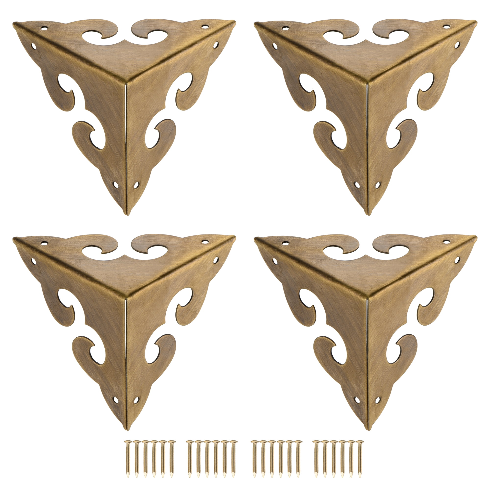 44x44x44mm Metal Box Corner Protectors Brass Matte Sealing Glaze Finish