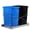 Black & Blue, variant on TIDYTROVE Double 35-Quart Pull Out Trash Can Under Cabinets Under Sink Garbage Sliding Waste Bin Container Recycling Bins with Chrome Wire Bottom Mount 44 lbs Load Capacity, Black
